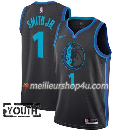 Maillot Basket Enfant Dallas Mavericks Dennis Smith 1 2018-19 Nike City Edition Noir Bleu Swingman